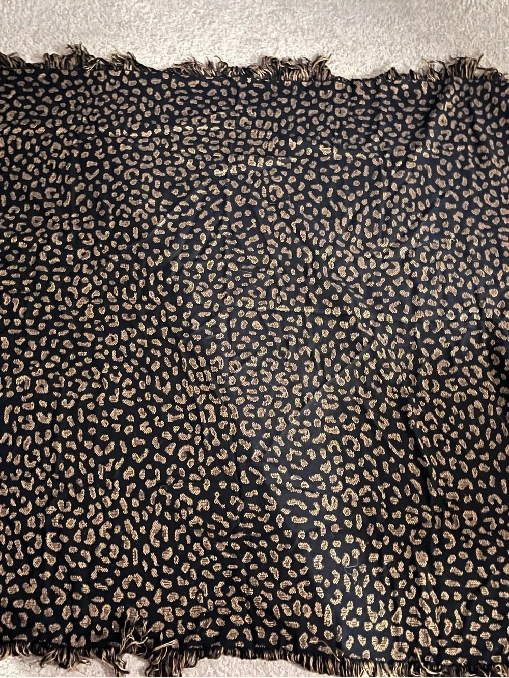 Cheetah Fringe Throw Blanket
